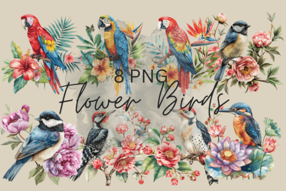 Download Vintage Bird in Flowers Watercolor Birds - Watercolor Collection