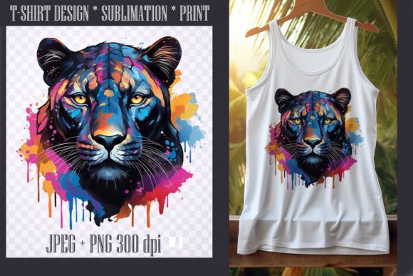 Download Bright Watercolor Black Panther,PNG - Watercolor Collection
