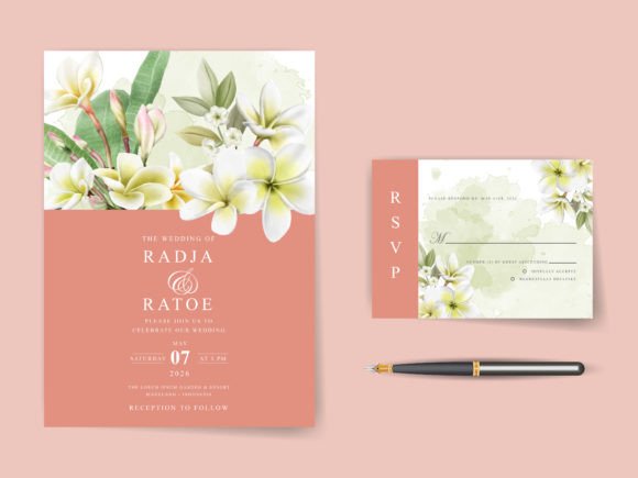 Download Plumeria Watercolor Wedding Invitations - Watercolor Collection