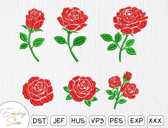Download Classic Red Rose Embroidery Bundle - Classic Collection