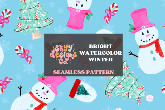 Download Bright Watercolor Winter Pattern - Watercolor Collection