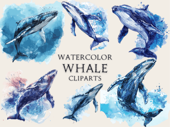 Download Watercolor Whale Cliparts - Watercolor Collection