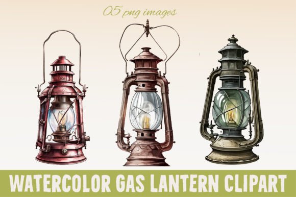 Download Vintage Watercolor Lanterns Illustration - Watercolor Collection