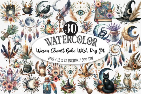 Download Wiccan Clipart Boho Witch Png Set - Witch Collection