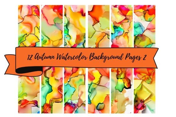 Download 12 Bright Watercolor Autumn Backgrounds - Watercolor Collection