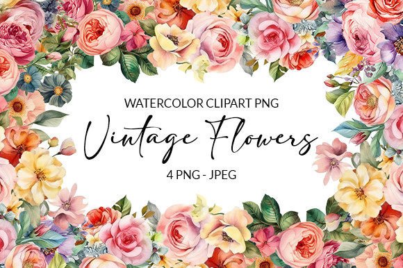 Download Vintage Watercolor Flowers - Watercolor Collection
