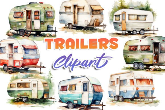 Download Trailers Watercolor Clipart - Watercolor Collection