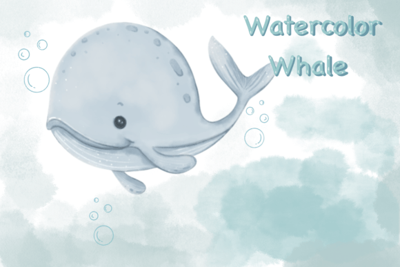 Download Watercolor Whale, Sea Animal Clipart - Watercolor Collection