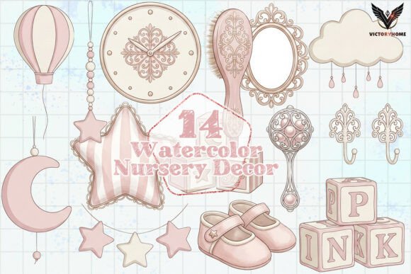 Download Watercolor Nursery Decor PNG - Watercolor Collection