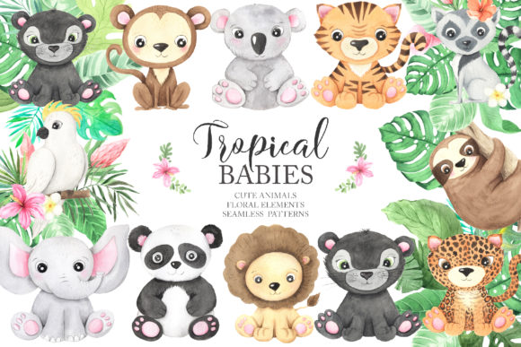 Download Watercolor Tropical Animals Clipart - Watercolor Collection