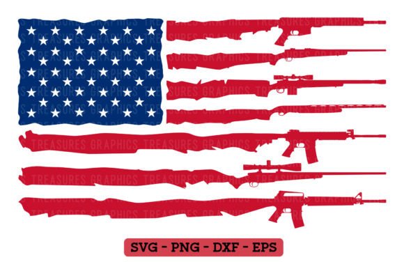 Download USA Gun Flag SVG PNG American Rifle Flag - Gun Collection