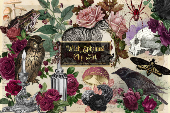 Download Witch Ephemera Clipart - Witch Collection