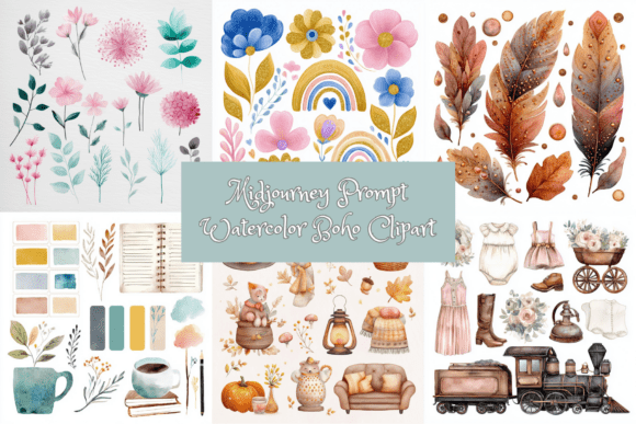 Download Prompt for Watercolor Boho Clipart - Watercolor Collection
