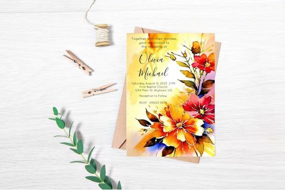 Download Bright Watercolor Floral Wedding Invitat - Watercolor Collection