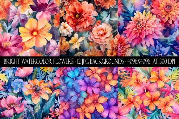 Download Bright Watercolor Flower Backgrounds - Watercolor Collection