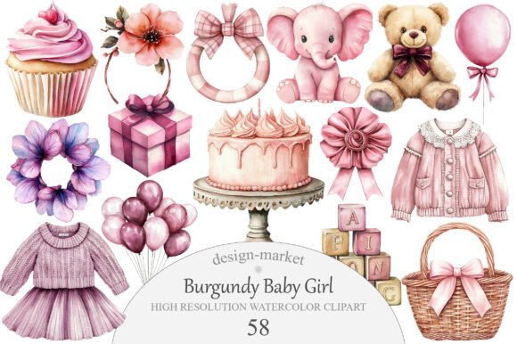 Download Burgundy Baby Girl Clipart - Gun Collection
