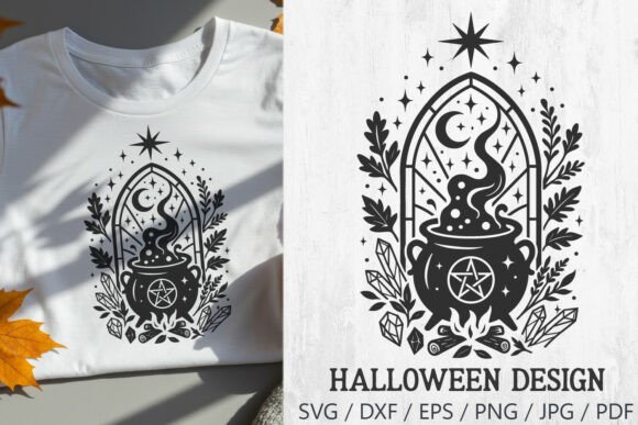 Download Witch Cauldron Stained Glass Halloween - Witch Collection
