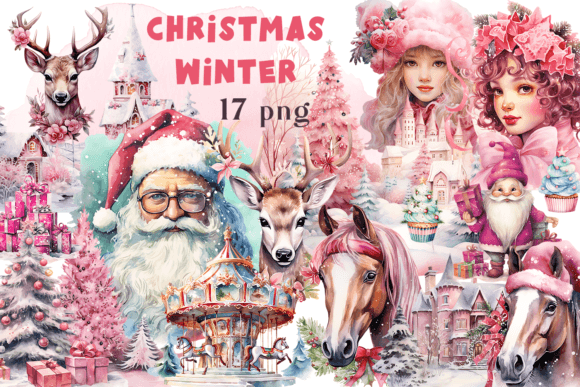 Download Watercolor Christmas Vintage Clipart Pin - Watercolor Collection