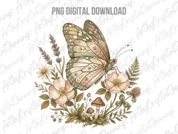 Download Vintage Watercolor Butterfly &amp; Floral PN - Watercolor Collection