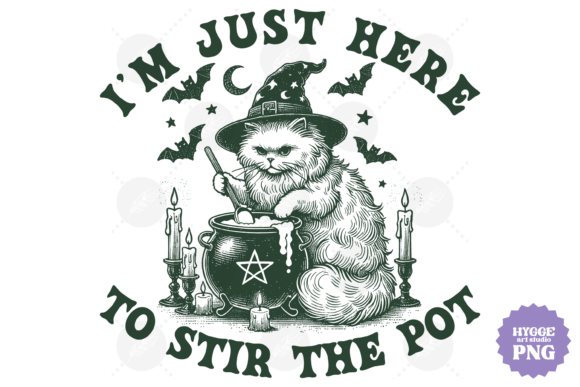 Download Vintage Witch Cat Feral Halloween Pot - Witch Collection